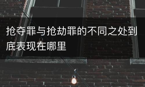 抢夺罪与抢劫罪的不同之处到底表现在哪里