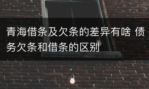 青海借条及欠条的差异有啥 债务欠条和借条的区别