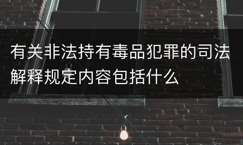 有关非法持有毒品犯罪的司法解释规定内容包括什么