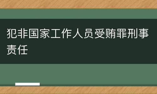 犯非国家工作人员受贿罪刑事责任