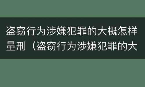 盗窃行为涉嫌犯罪的大概怎样量刑（盗窃行为涉嫌犯罪的大概怎样量刑呢）