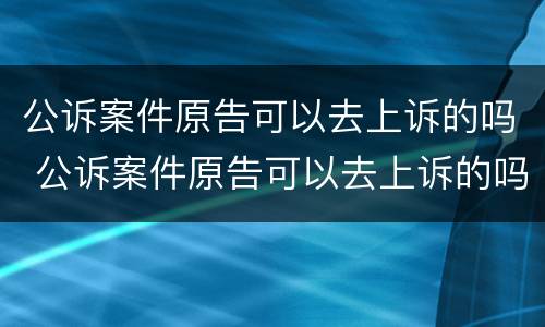 公诉案件原告可以去上诉的吗 公诉案件原告可以去上诉的吗法院