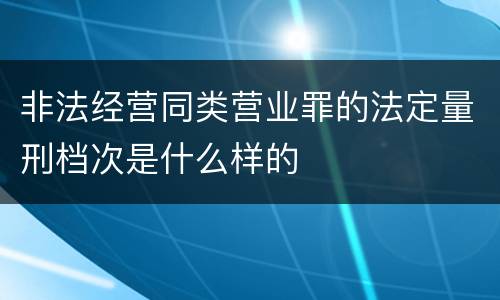 非法经营同类营业罪的法定量刑档次是什么样的