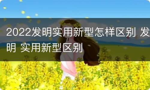 2022发明实用新型怎样区别 发明 实用新型区别
