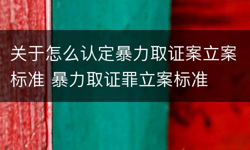 关于怎么认定暴力取证案立案标准 暴力取证罪立案标准