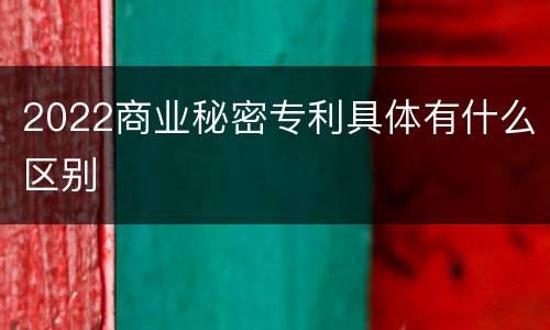 2022商业秘密专利具体有什么区别