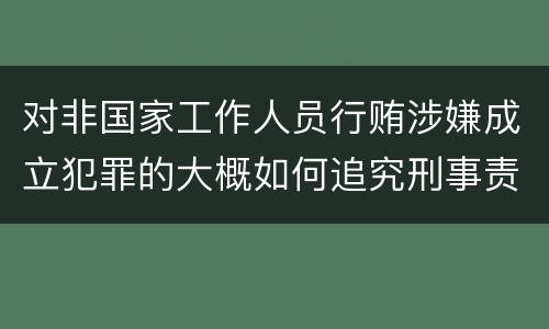 对非国家工作人员行贿涉嫌成立犯罪的大概如何追究刑事责任
