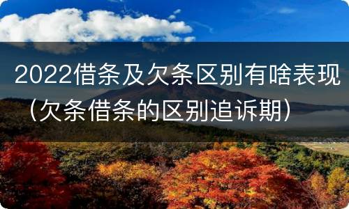 2022借条及欠条区别有啥表现（欠条借条的区别追诉期）