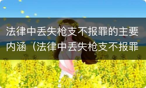 法律中丢失枪支不报罪的主要内涵（法律中丢失枪支不报罪的主要内涵是什么）
