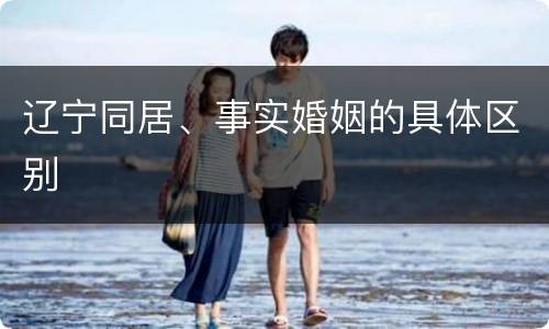 辽宁同居、事实婚姻的具体区别