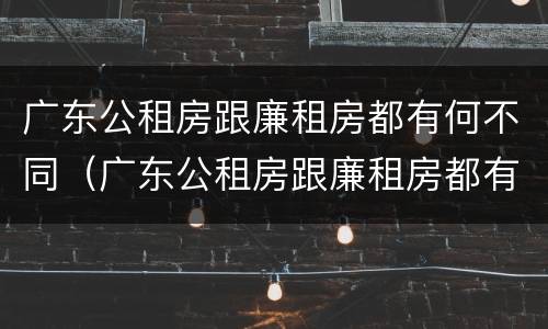 广东公租房跟廉租房都有何不同（广东公租房跟廉租房都有何不同呢）