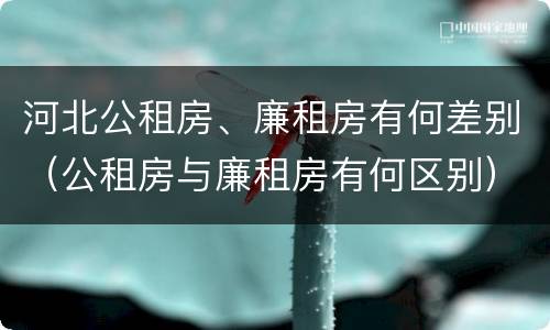 河北公租房、廉租房有何差别（公租房与廉租房有何区别）