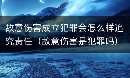 故意伤害成立犯罪会怎么样追究责任（故意伤害是犯罪吗）