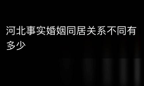 河北事实婚姻同居关系不同有多少