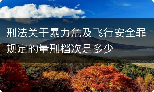 刑法关于暴力危及飞行安全罪规定的量刑档次是多少