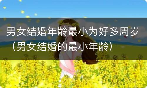 男女结婚年龄最小为好多周岁（男女结婚的最小年龄）