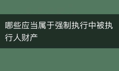 哪些应当属于强制执行中被执行人财产