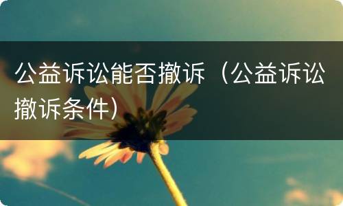 公益诉讼能否撤诉（公益诉讼撤诉条件）