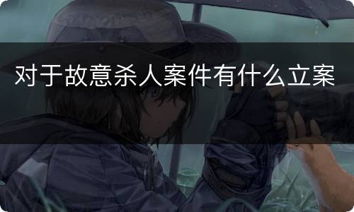 对于故意杀人案件有什么立案