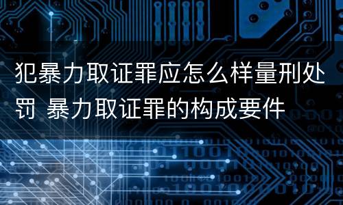 犯暴力取证罪应怎么样量刑处罚 暴力取证罪的构成要件