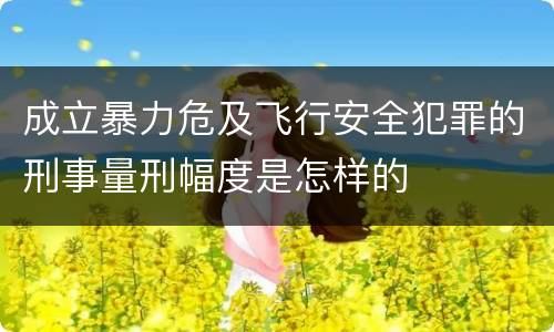 成立暴力危及飞行安全犯罪的刑事量刑幅度是怎样的