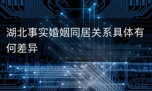 湖北事实婚姻同居关系具体有何差异