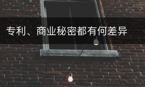专利、商业秘密都有何差异