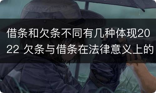 借条和欠条不同有几种体现2022 欠条与借条在法律意义上的不同