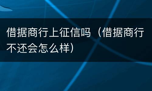 借据商行上征信吗（借据商行不还会怎么样）