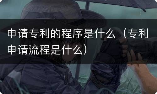 申请专利的程序是什么（专利申请流程是什么）