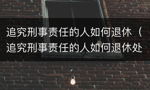 追究刑事责任的人如何退休（追究刑事责任的人如何退休处理）