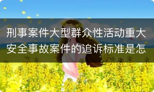 刑事案件大型群众性活动重大安全事故案件的追诉标准是怎么样规定