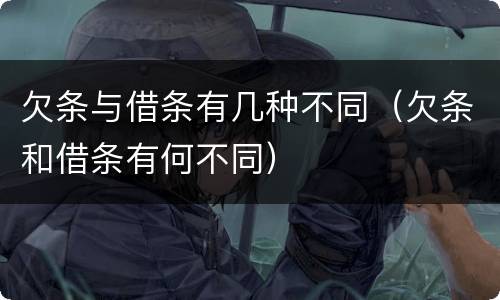 欠条与借条有几种不同（欠条和借条有何不同）
