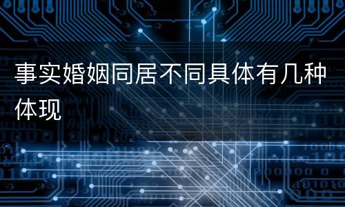 事实婚姻同居不同具体有几种体现