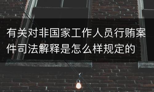 有关对非国家工作人员行贿案件司法解释是怎么样规定的