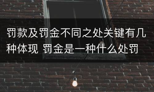 罚款及罚金不同之处关键有几种体现 罚金是一种什么处罚