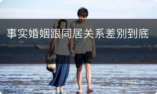 事实婚姻跟同居关系差别到底