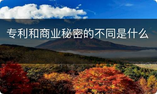 专利和商业秘密的不同是什么