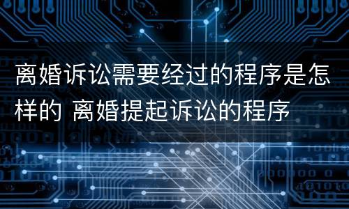 离婚诉讼需要经过的程序是怎样的 离婚提起诉讼的程序