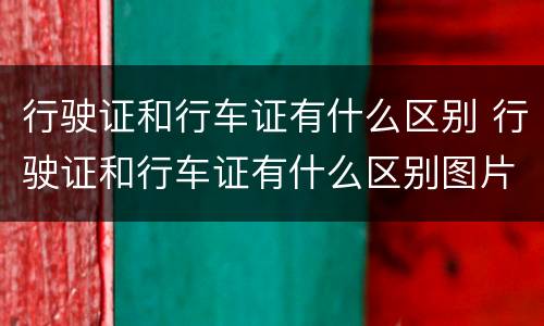 行驶证和行车证有什么区别 行驶证和行车证有什么区别图片