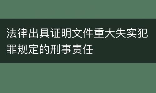 法律出具证明文件重大失实犯罪规定的刑事责任