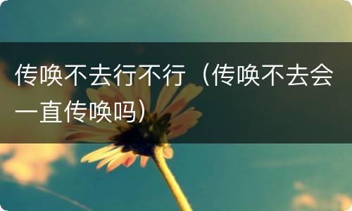 传唤不去行不行（传唤不去会一直传唤吗）