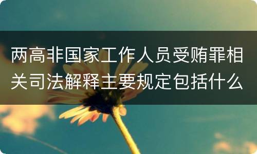 两高非国家工作人员受贿罪相关司法解释主要规定包括什么