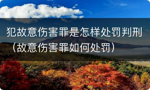 犯故意伤害罪是怎样处罚判刑（故意伤害罪如何处罚）
