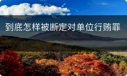 到底怎样被断定对单位行贿罪
