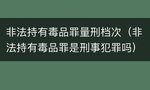 非法持有毒品罪量刑档次（非法持有毒品罪是刑事犯罪吗）