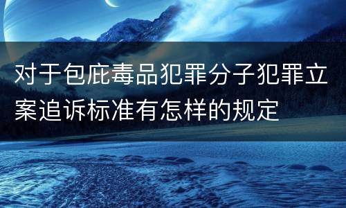 对于包庇毒品犯罪分子犯罪立案追诉标准有怎样的规定