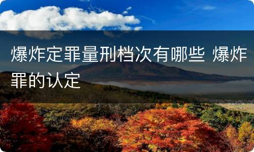 爆炸定罪量刑档次有哪些 爆炸罪的认定