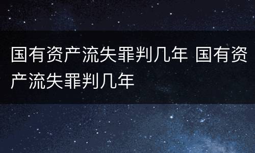 国有资产流失罪判几年 国有资产流失罪判几年