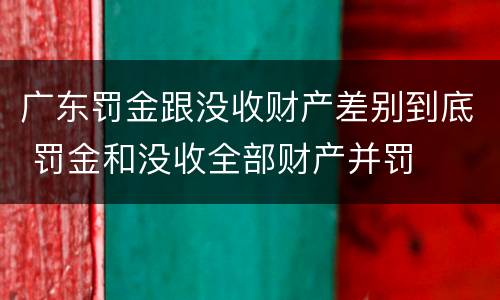 广东罚金跟没收财产差别到底 罚金和没收全部财产并罚